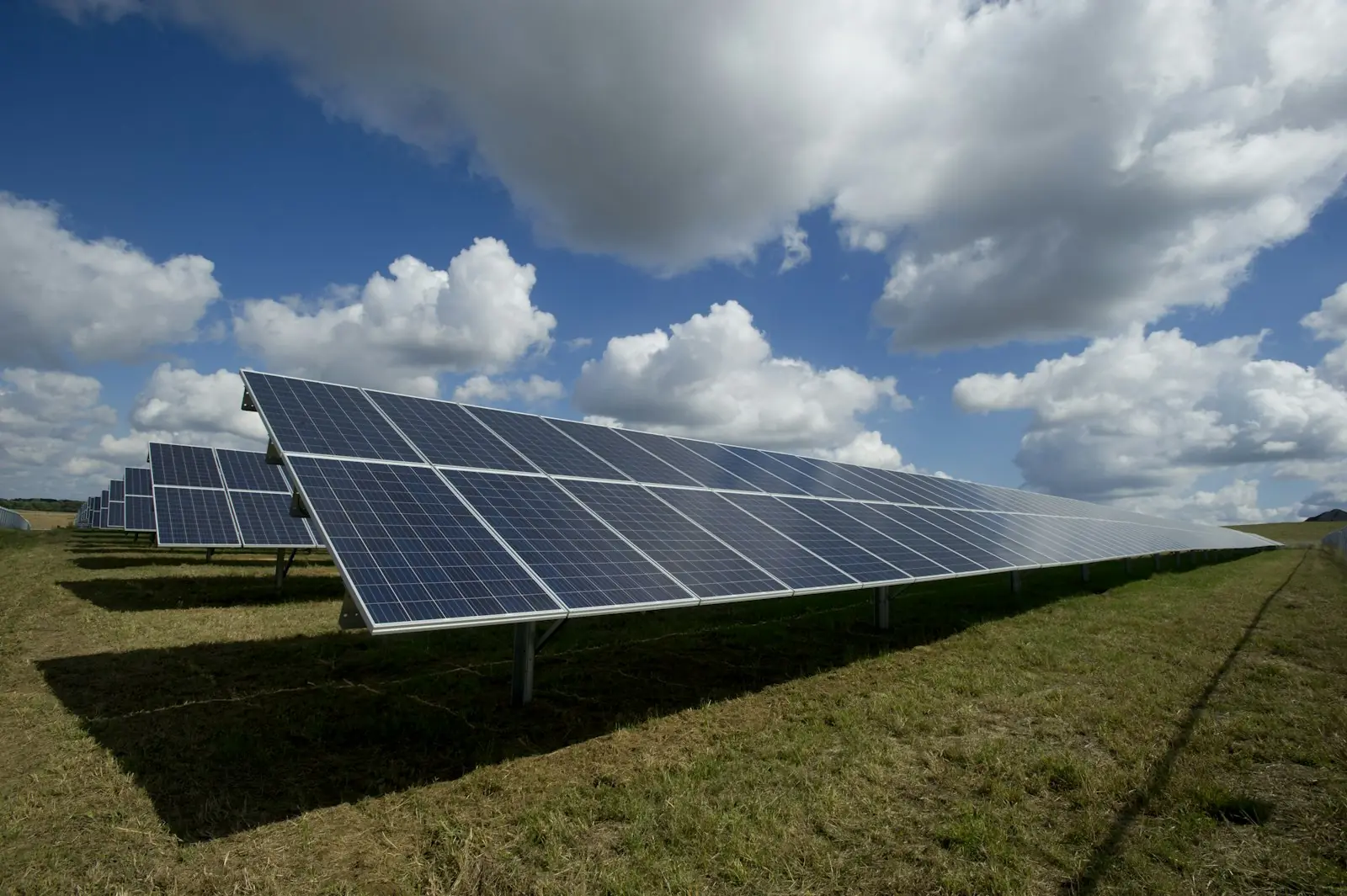 Solar panels at an energy installation